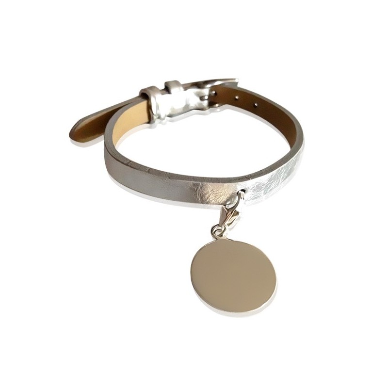 BRACELET CUIR MÉDAILLE