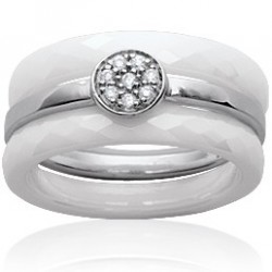 bague céramique argent