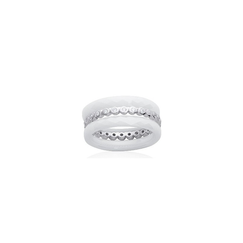 bague céramique argent