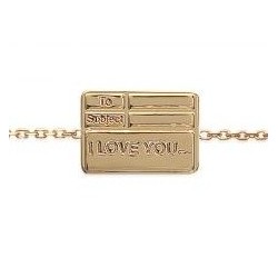 Bracelet plaqué or "I love you"