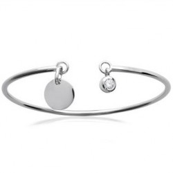 bracelet jonc personnalisé avec médaille coeur