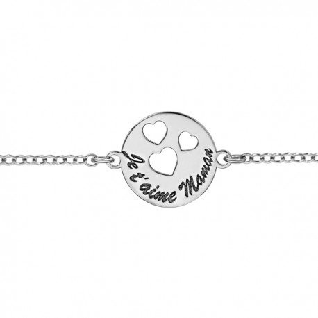 Bracelet médaille à 3 coeurs 