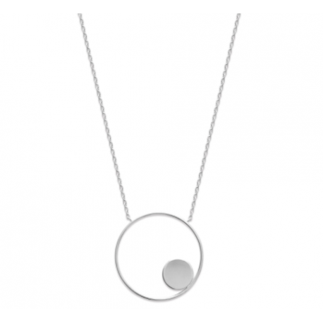 Collier personnalisé grand anneau argent