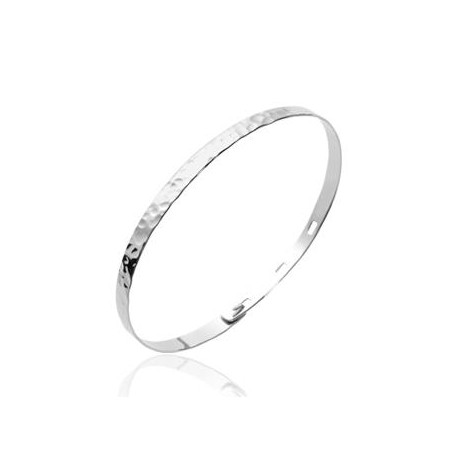 Bracelet jonc martelé argent