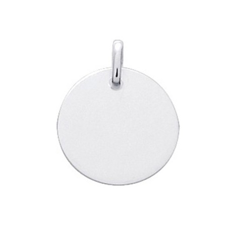 Pendentif plat rond argent