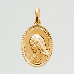 Médaille baptême vierge Marie en plaqué or