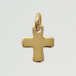 Médaille baptême croix en plaqué or à personnaliser