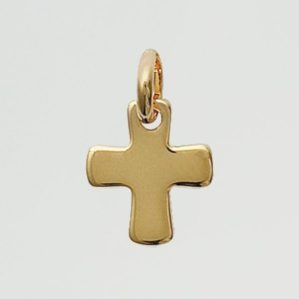 Médaille baptême croix en plaqué or à personnaliser