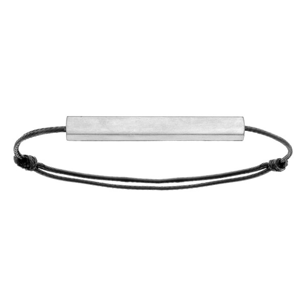 Bracelet Tube Acier Homme gravure écriture noire