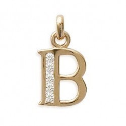 Pendentif Lettre B plaqué or et oz