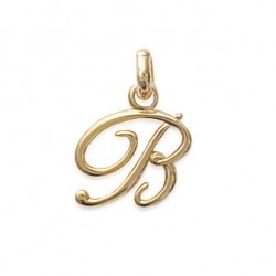 Pendentif Lettre B script plaqué or