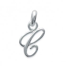 Pendentif Lettre C script argent