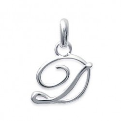 Pendentif Lettre D script argent