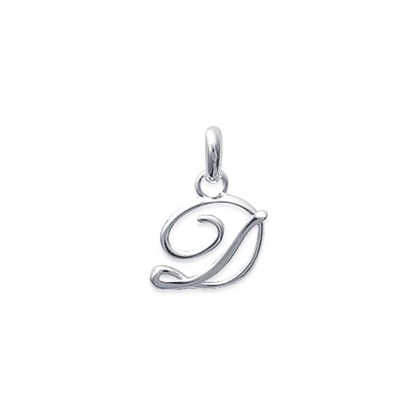 Pendentif Lettre D script argent