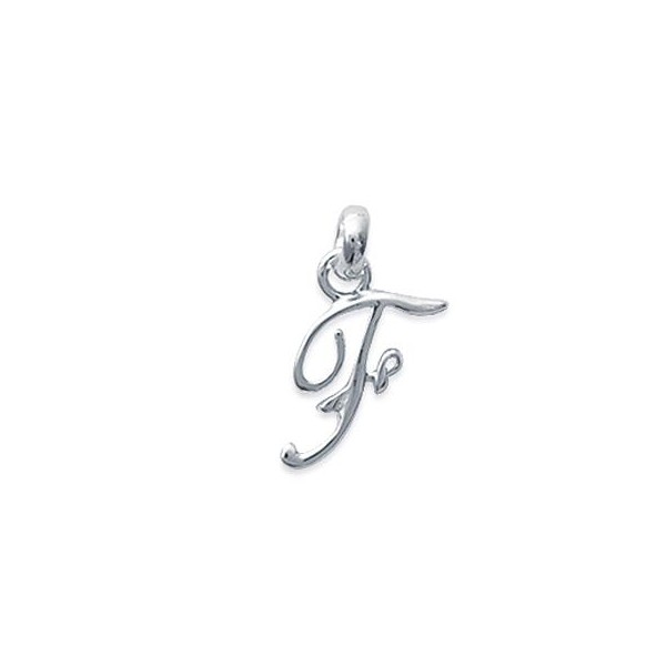 Pendentif Lettre F script argent