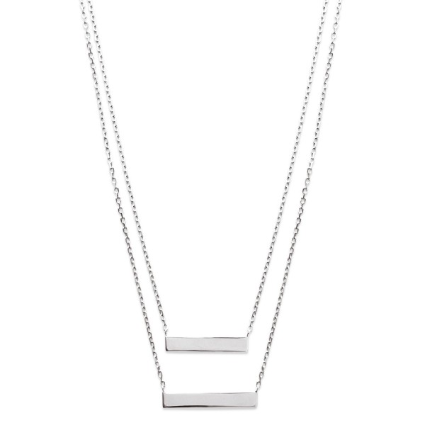 Collier double personnalisé en argent 925 Rhodié