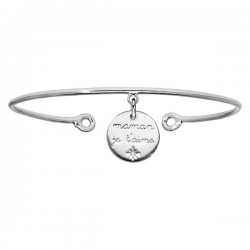 Bracelet Jonc Maman je t'aime Argent