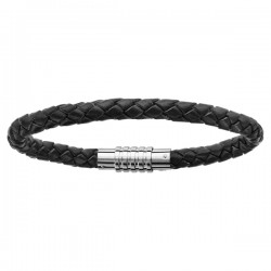 Bracelet pour charms homme cuir noir