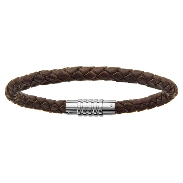 Bracelet pour charms homme cuir marron