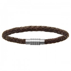 Bracelet pour charms homme cuir marron