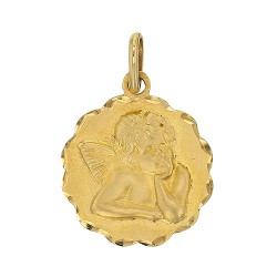 Médaille Ange or 18K avec contour travaillé