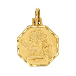 Médaille Ange or 18K avec contour travaillé