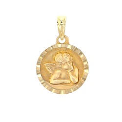 Médaille Ange or 18K avec contour travaillé