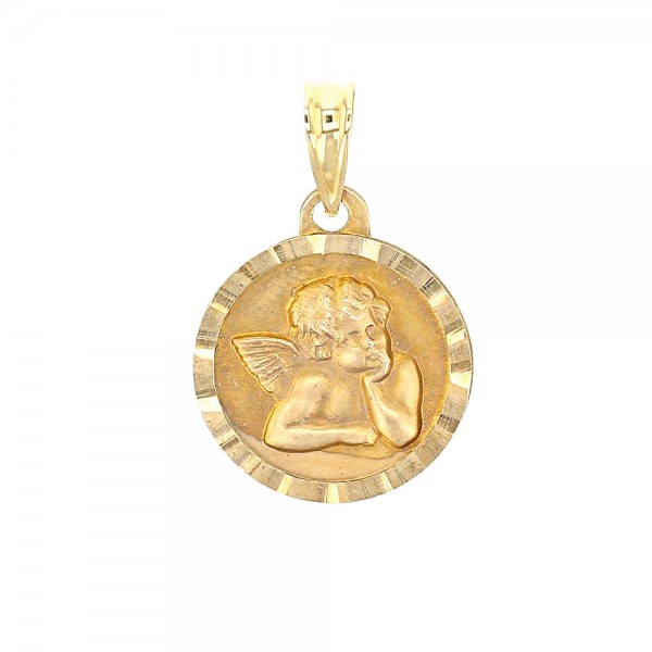 Médaille Ange or 18K avec contour travaillé