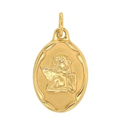 Médaille Ange or 18K avec contour travaillé