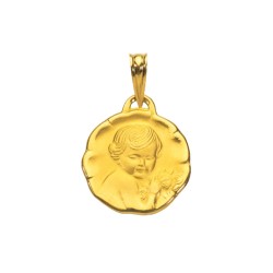 Médaille Ange or 18K 750/1000 bords relief