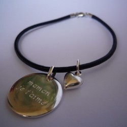 Bracelet cuir médaille