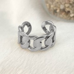 Bague Grosse Maille Tendance Femme Acier