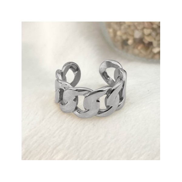 Bague Grosse Maille Tendance Femme Acier