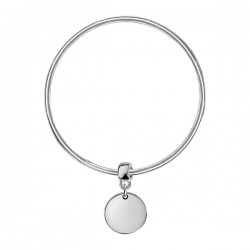 Bracelet Jonc personnalisé Argent avec médaille gravée