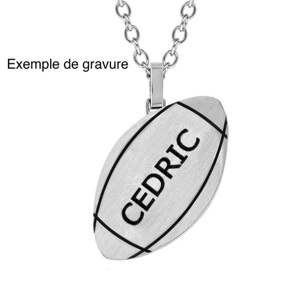 Chaine et Pendentif ballon de rugby personnalisé