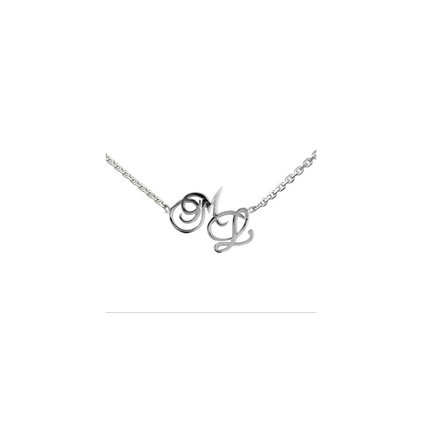 Collier avec initiales Argent