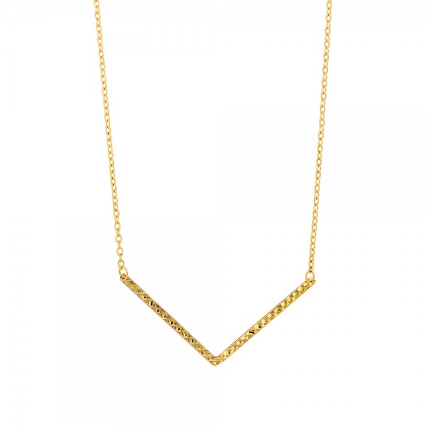 Collier tendance en forme de V Or 9 carats