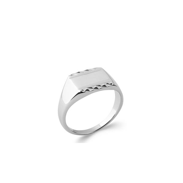 Bague chevalière en argent 925 rhodié