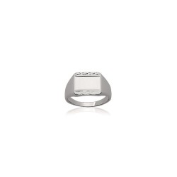 Bague chevalière en argent 925 rhodié