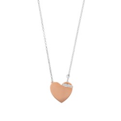 Collier Coeur Fermoir T Argent 925