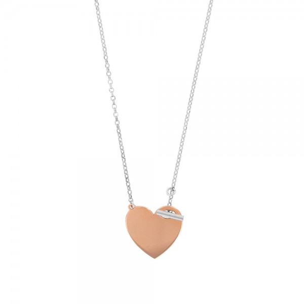 Collier Coeur Fermoir T Argent 925