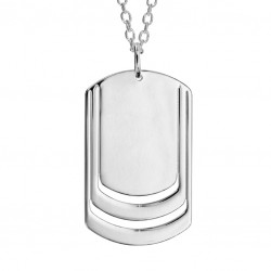 Collier Plaque Argent 3 prénoms