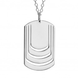 Collier Plaque Argent 3 prénoms