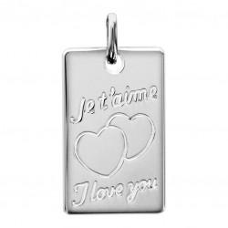 Pendentif argent Je t'aime / I Love You Grand Modèle