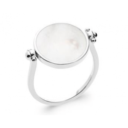 Bague tendance réversible Personnalisable argent 925 et Nacre