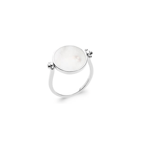 Bague tendance réversible Personnalisable argent 925 et Nacre