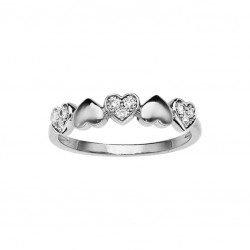 Bague Coeur Argent 925 Rhodié