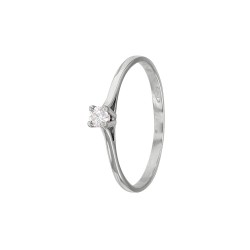 BAGUE SOLITAIRE OR BLANC 18 CARATS DIAMANT 