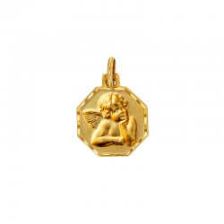 Médaille Ange or 18K avec contour travaillé