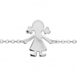 Bracelet Personnalisé Silhouette Fille Argent 925